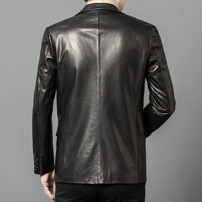 High-end Oil-waxed Sheepskin Fashionable Casual Blazer — image 5