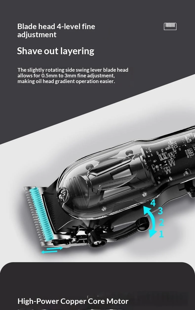 High-power Pet Clipper With Transparent Shell & Digital Display — image 5