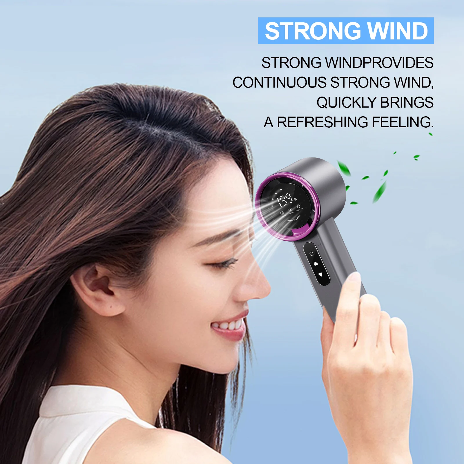 High Speed Handheld Fan Purple 1pc 1 Box — image 7