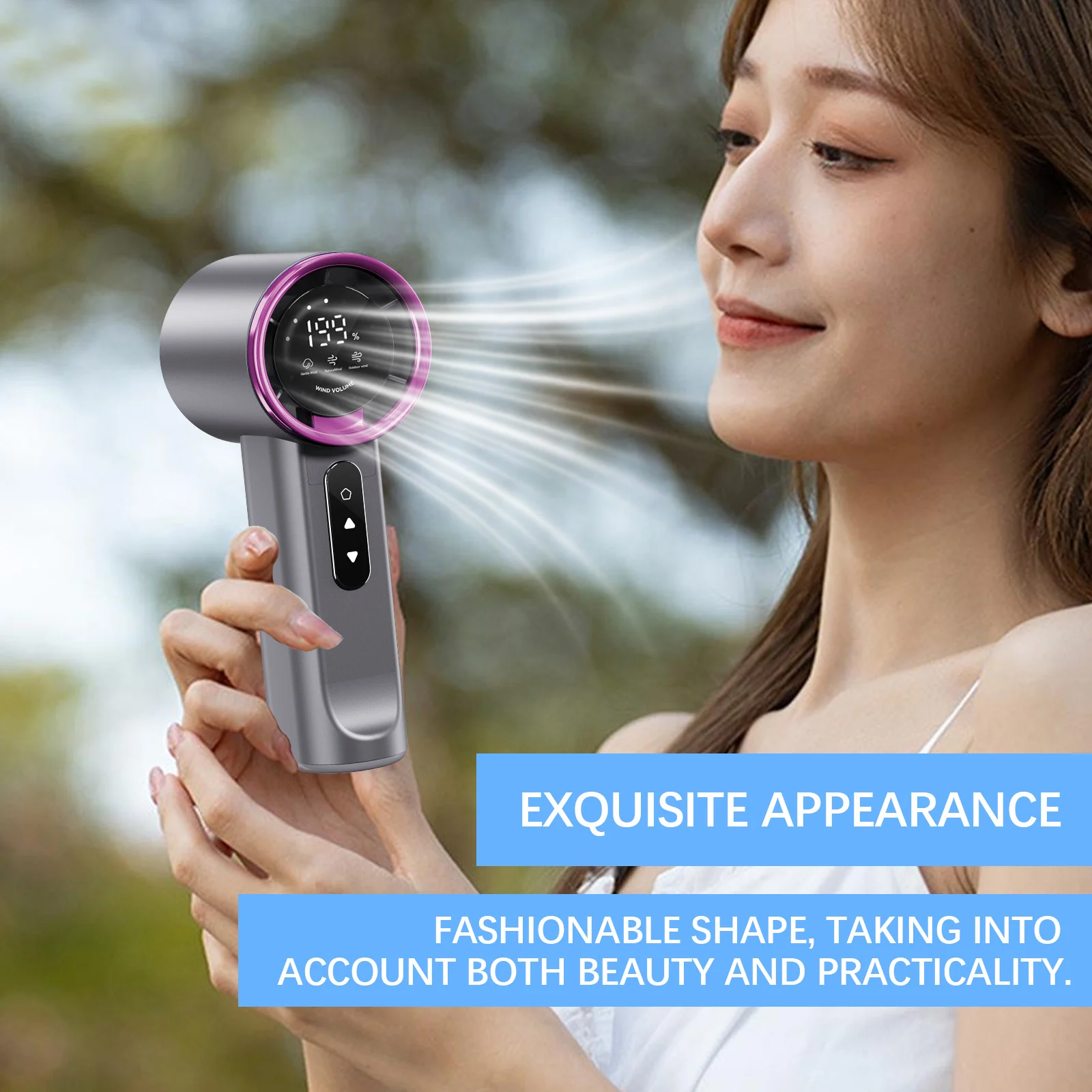 High-speed Handheld Fan Purple — image 3