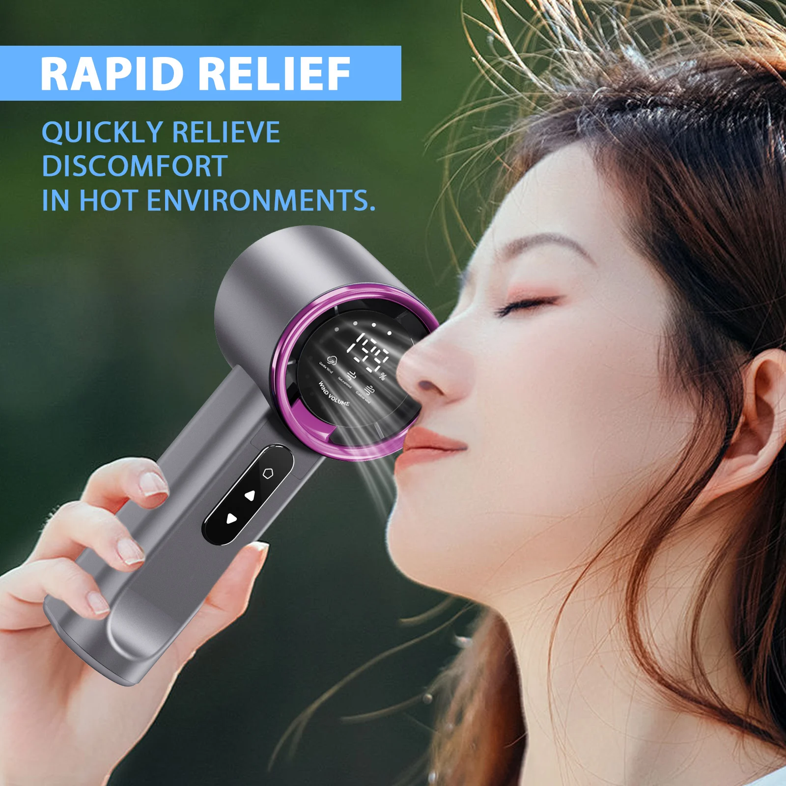High-speed Handheld Fan Purple — image 6