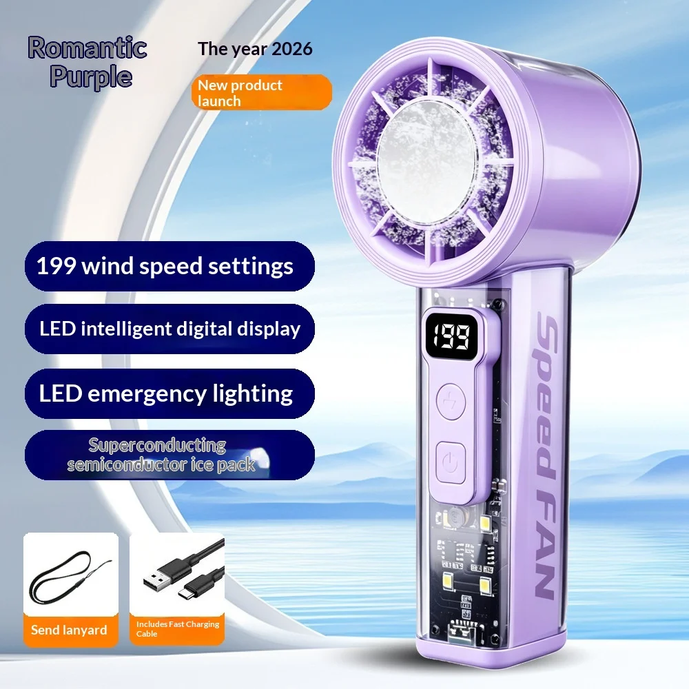 High-speed Handheld Mini Fan With Digital Display Ice-cooling Portable For Outdoor And… — image 7