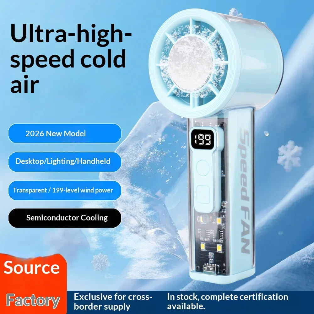 High-speed Handheld Mini Fan With Digital Display Ice-cooling Portable For Outdoor And… — image 4