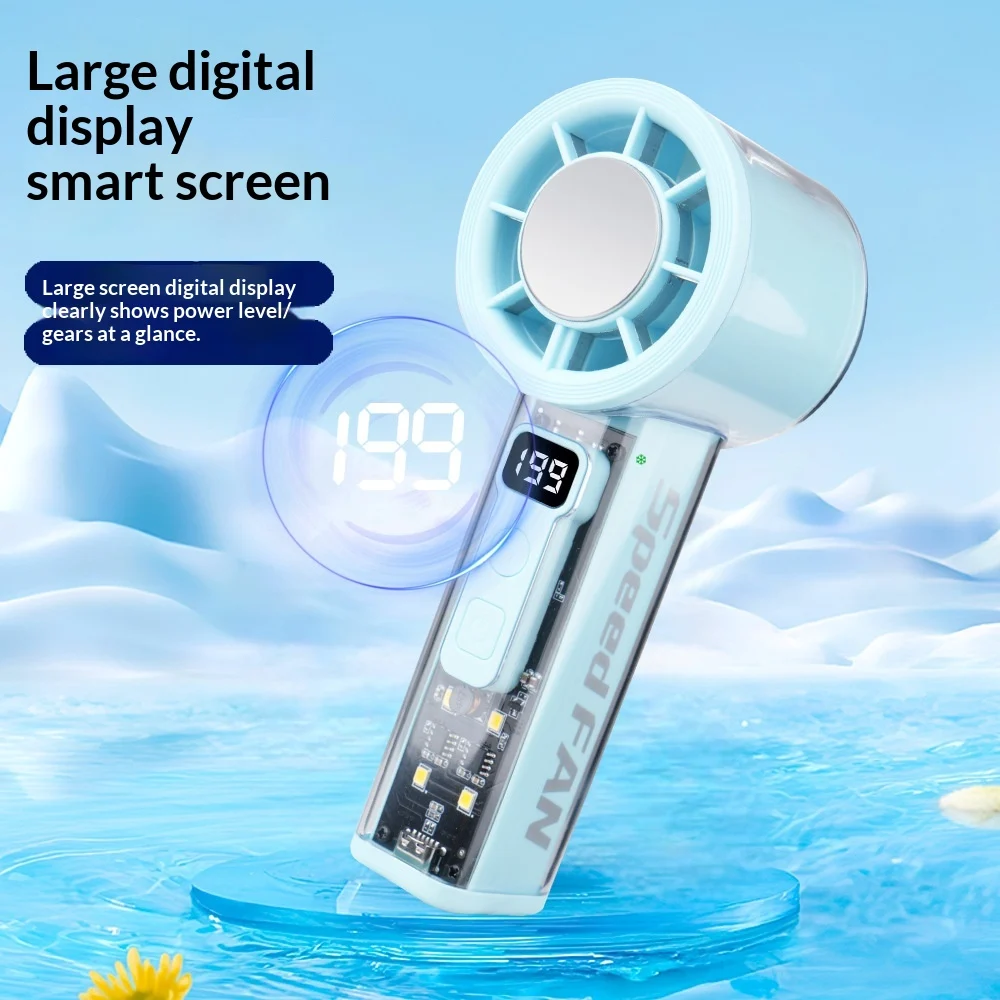 High-speed Handheld Mini Fan With Digital Display Ice-cooling Portable For Outdoor And… — image 3