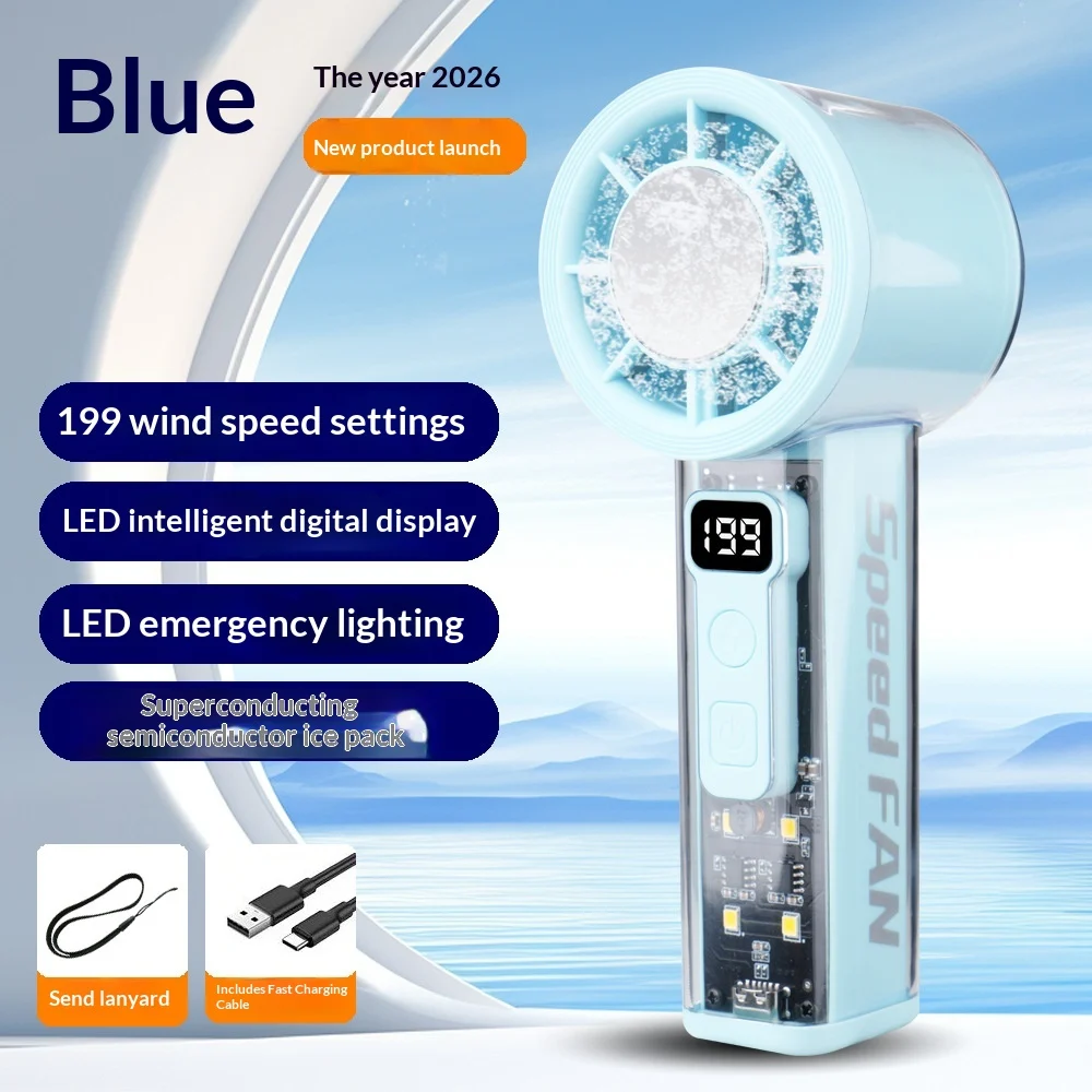 High-speed Handheld Mini Fan With Digital Display Ice-cooling Portable For Outdoor And… — image 5