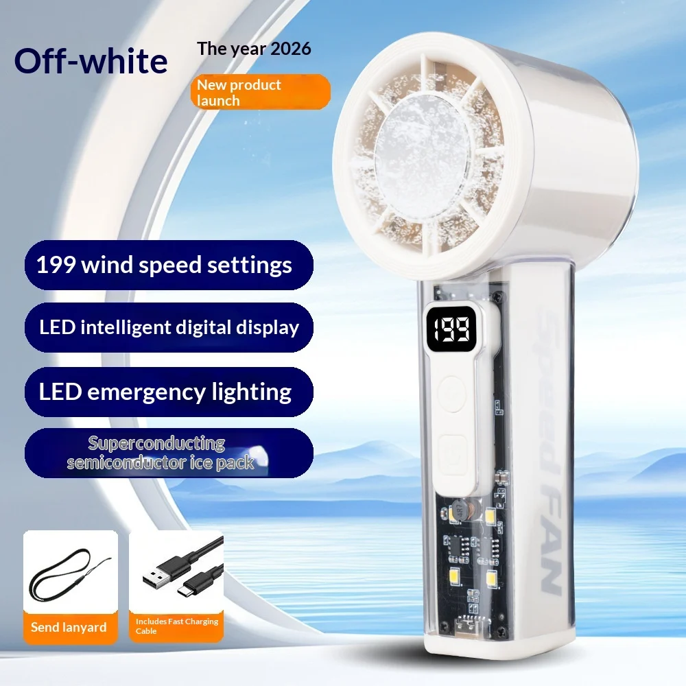 High-speed Handheld Mini Fan With Digital Display Ice-cooling Portable For Outdoor And… — image 8