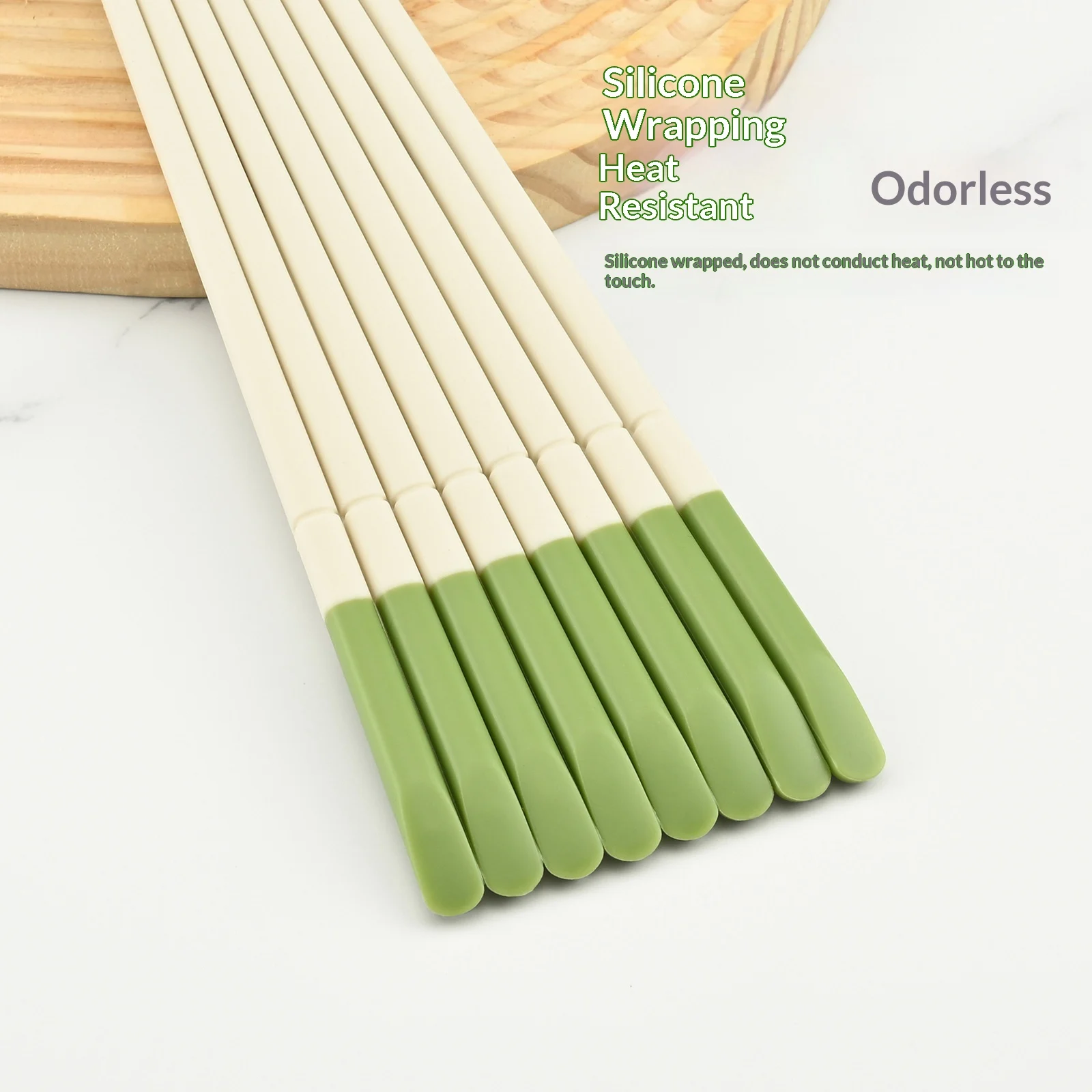 High-temperature Resistant Odorless Matte-finish Chopsticks With Silicone Tips — image 5