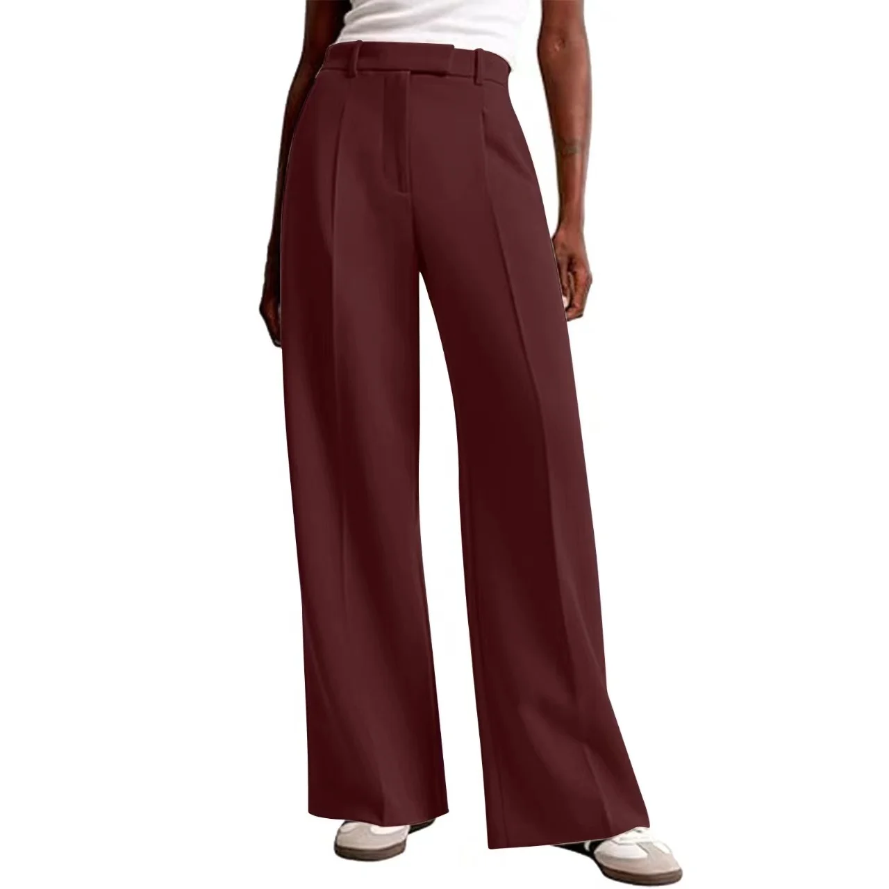 High Waist Drape Solid Color Wide Leg Pants Europe And The United States Loose Casual… — image 3