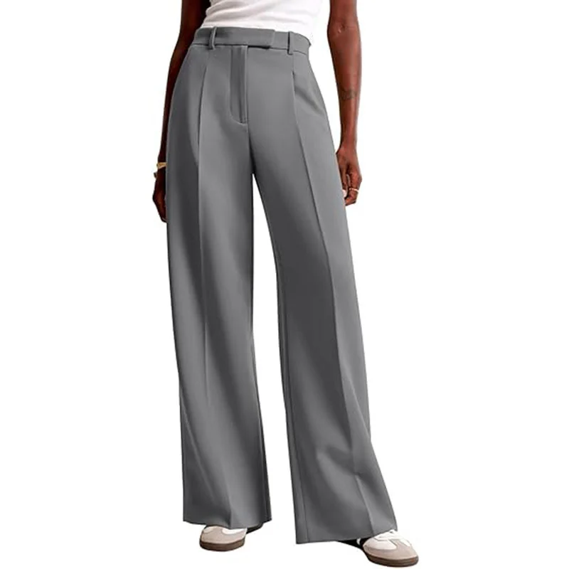 High Waist Drape Solid Color Wide Leg Pants Europe And The United States Loose Casual… — image 4