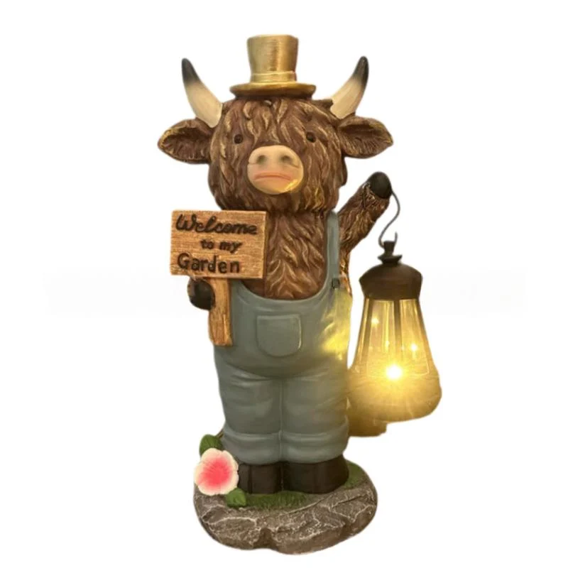 Highland Cow Welcome Light Resin Craft Ornament — image 2