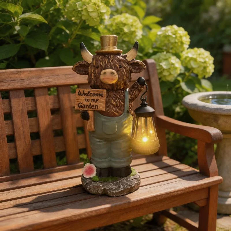Highland Cow Welcome Light Resin Craft Ornament — image 3