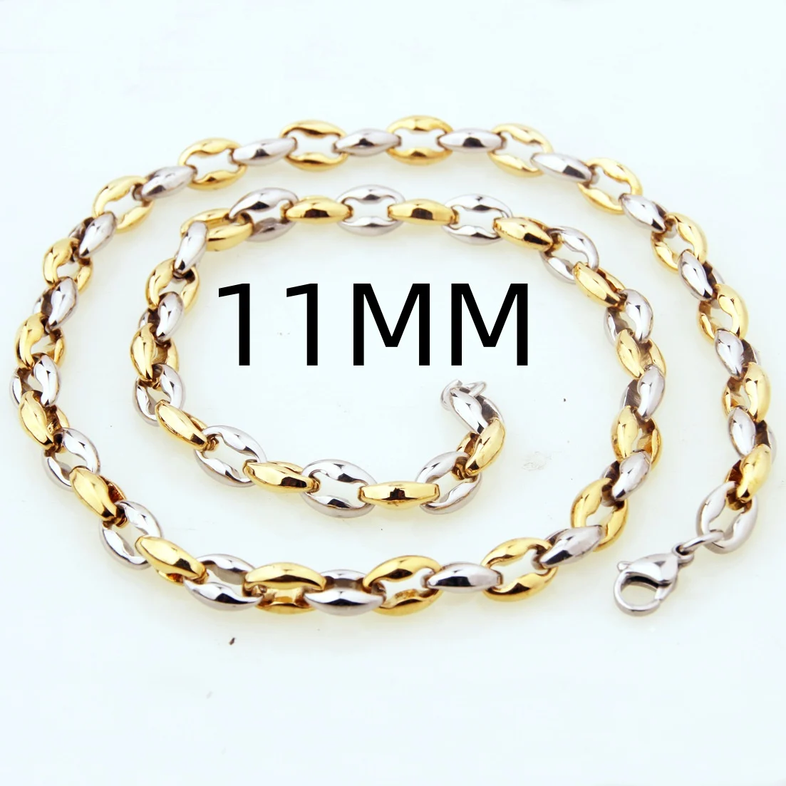 Hollow Coffee Bean Necklace Stainless Steel — image 11