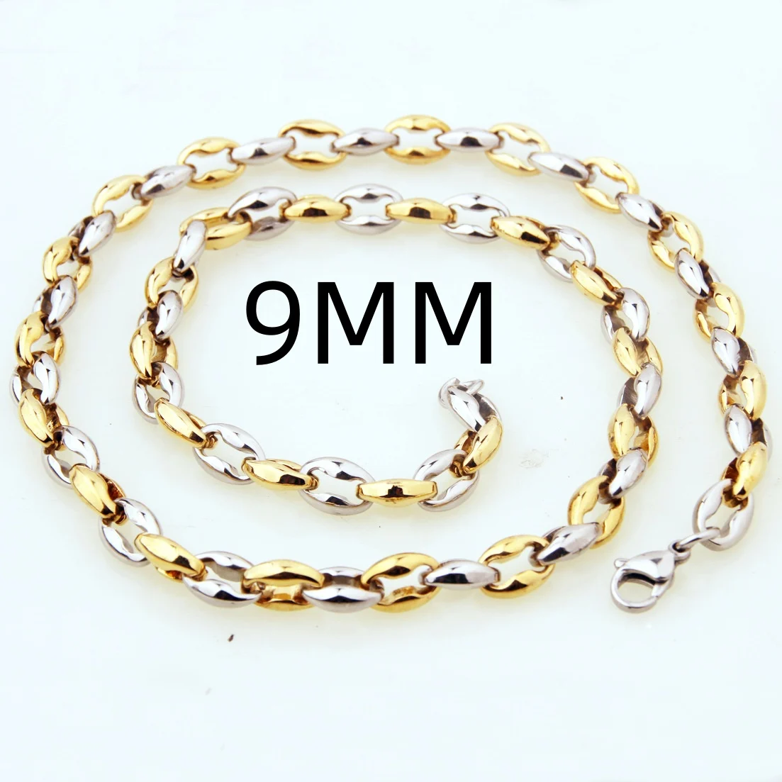 Hollow Coffee Bean Necklace Stainless Steel — image 4