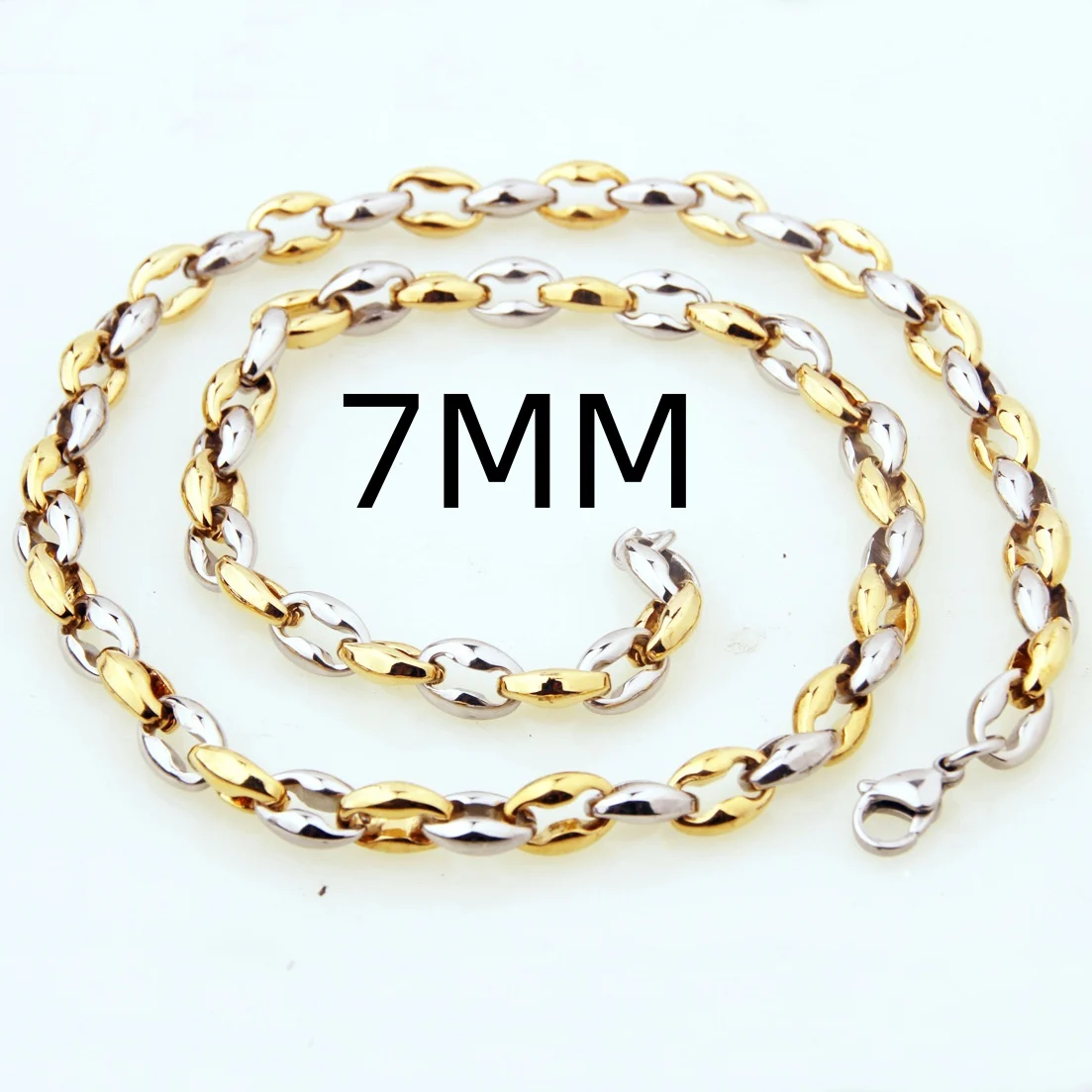 Hollow Coffee Bean Necklace Stainless Steel — image 12