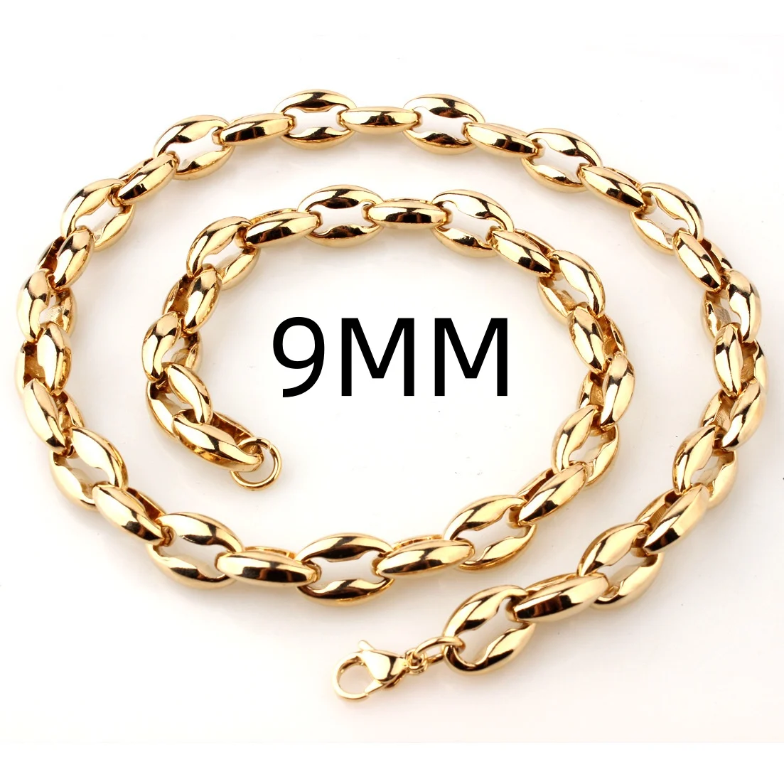 Hollow Coffee Bean Necklace Stainless Steel — image 2