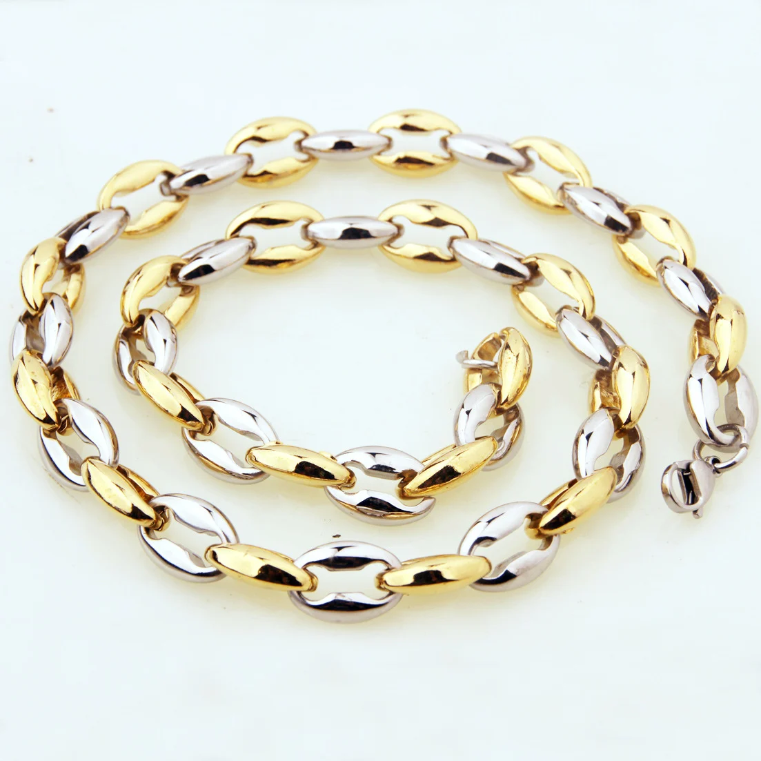 Hollow Coffee Bean Necklace Stainless Steel — image 3