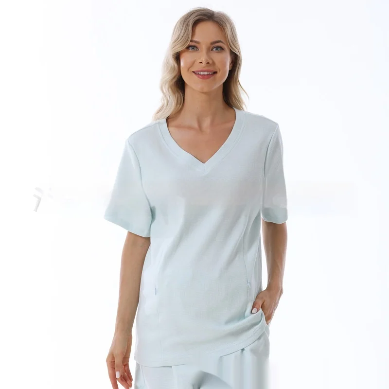 Home Wear Summer Waffle Short Maternity Suit — image 12