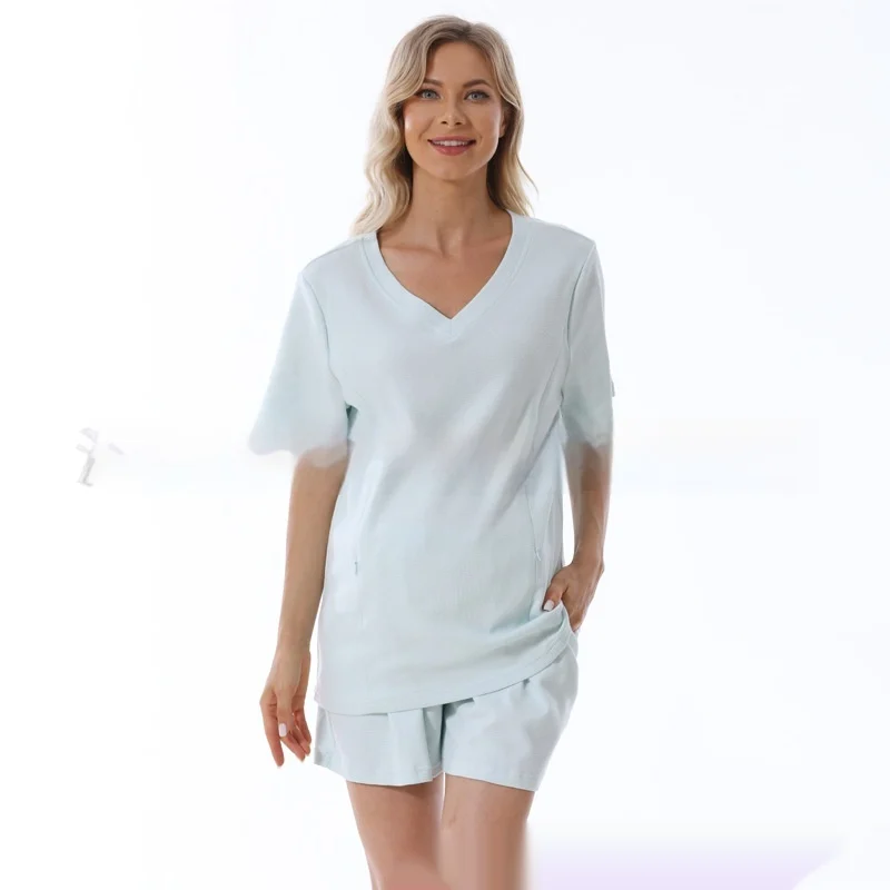 Home Wear Summer Waffle Short Maternity Suit — image 4