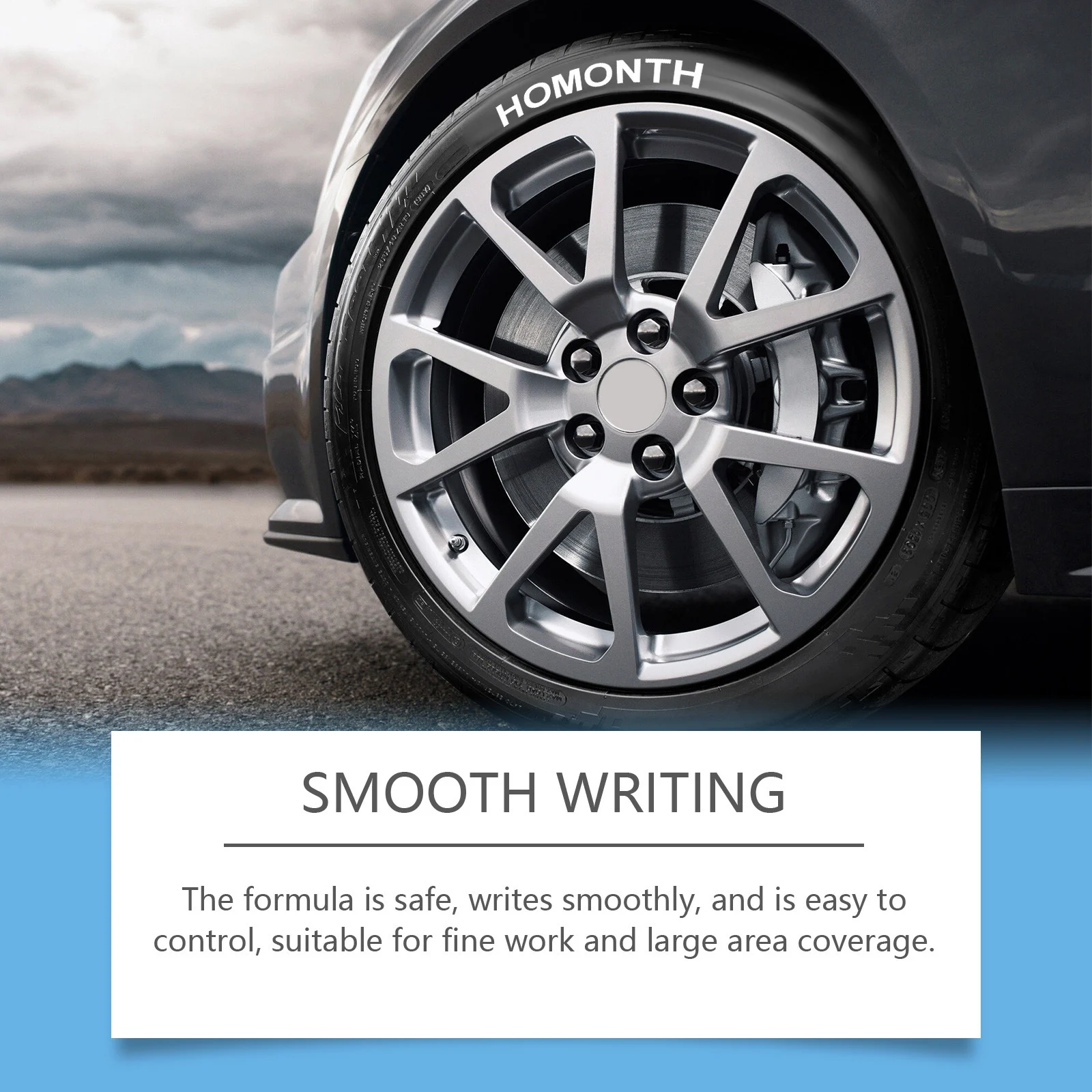 Homonth White Tire Paint Pen Car Non-fading Color Painting Creative DIY Oil-based — image 4