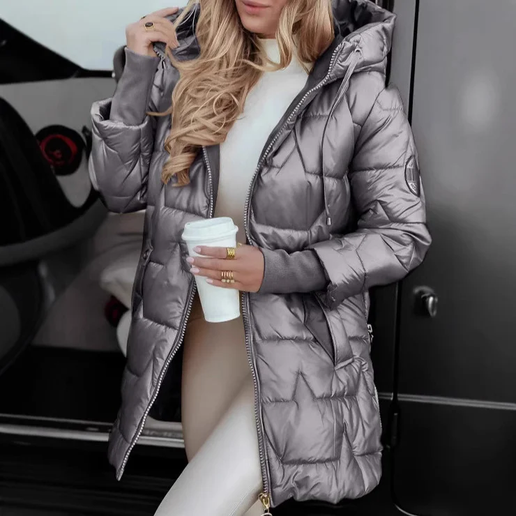 Hooded Cotton-padded Jacket With Three Zippers — image 4