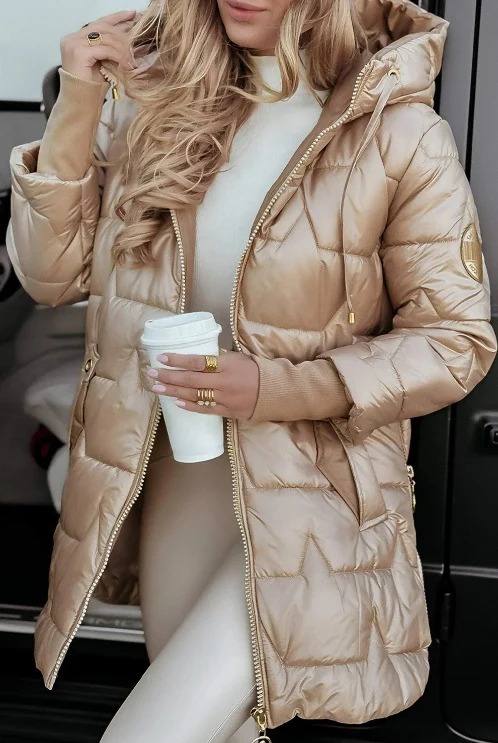 Hooded Cotton-padded Jacket With Three Zippers — image 6