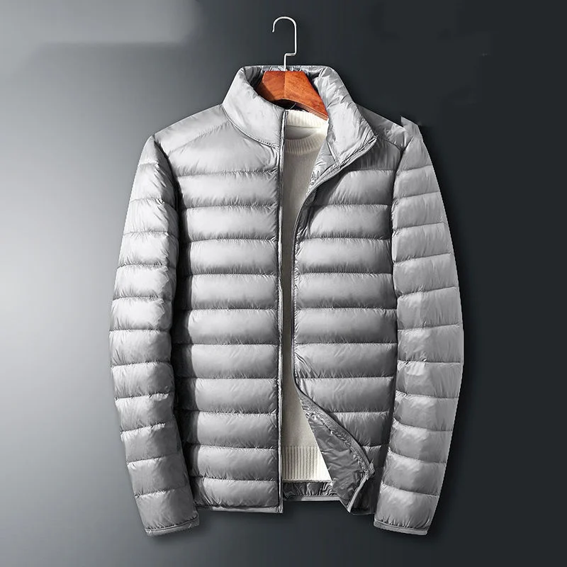 Hooded Padded White Duck Down Mens Coat — image 4