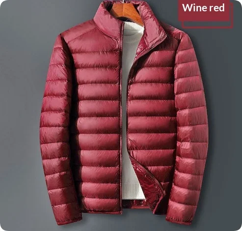 Hooded Padded White Duck Down Mens Coat — image 7