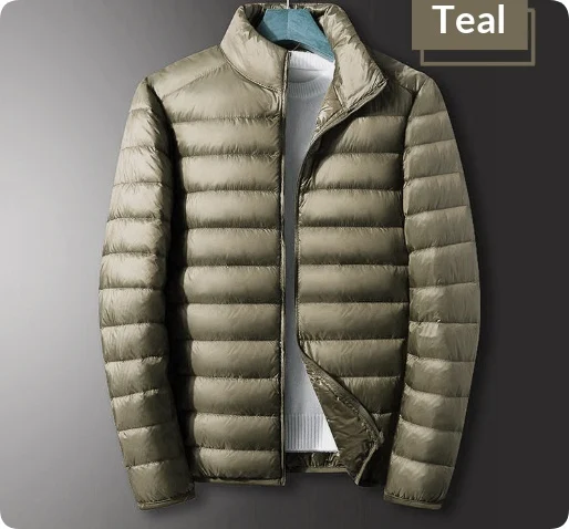 Hooded Padded White Duck Down Mens Coat — image 9