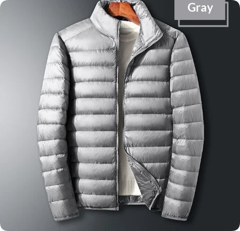 Hooded Padded White Duck Down Mens Coat — image 3