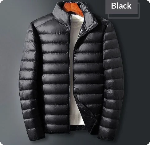 Hooded Padded White Duck Down Mens Coat — image 2
