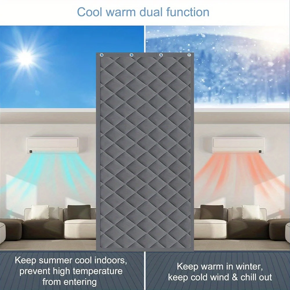 Hook-on Thick Magnetic Door Curtain, Windproof And Insulating Window Suitable For… — image 7