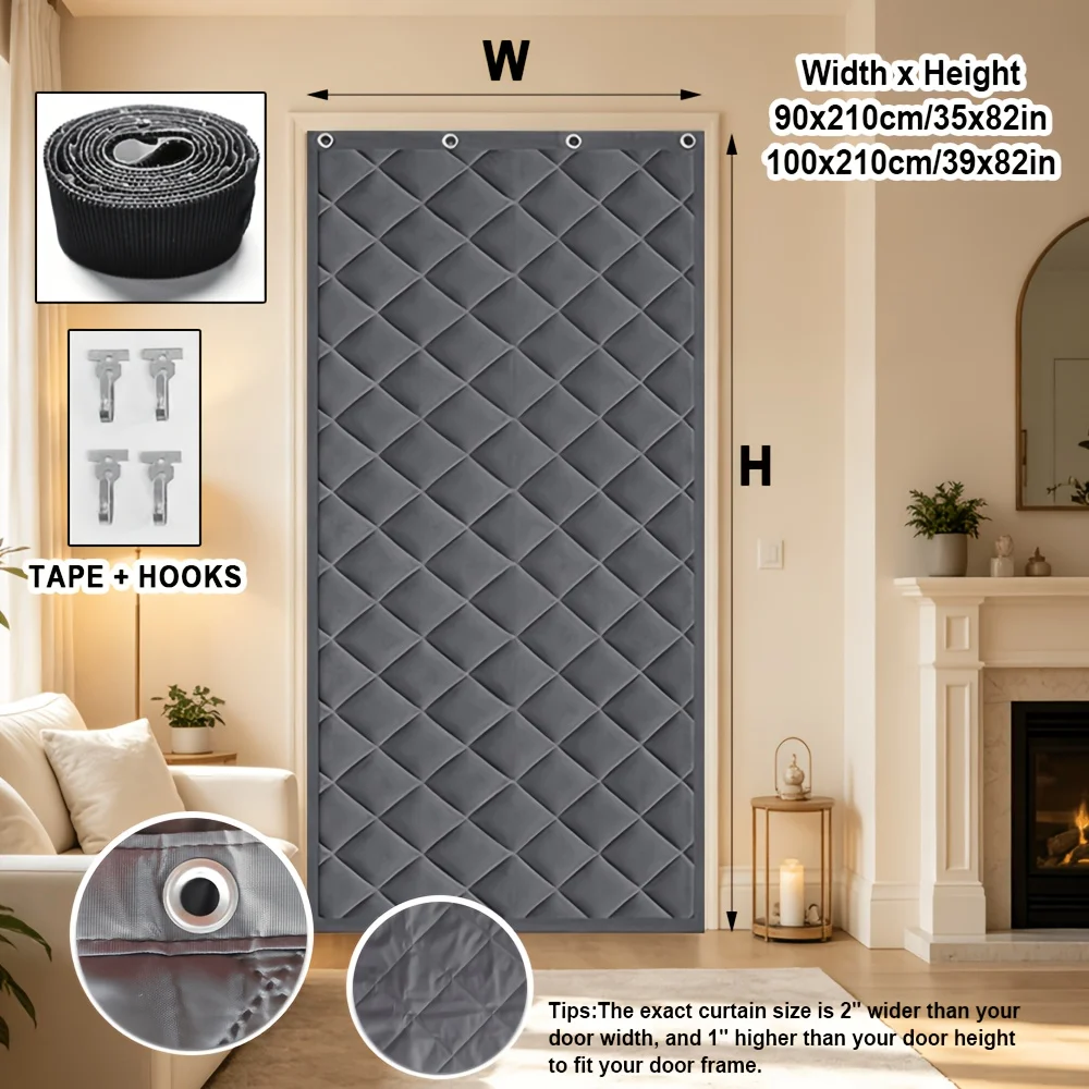 Hook-on Thick Magnetic Door Curtain, Windproof And Insulating Window Suitable For… — variant image