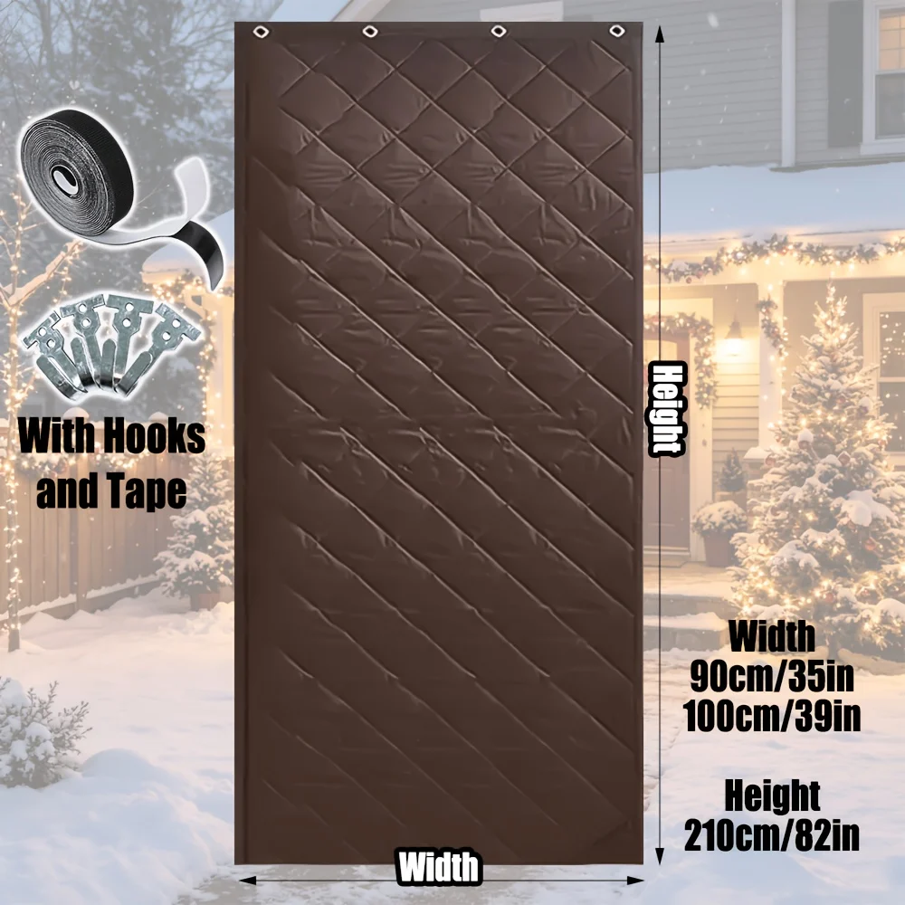 Hook-on Thick Magnetic Door Curtain, Windproof And Insulating Window Suitable For… — variant image