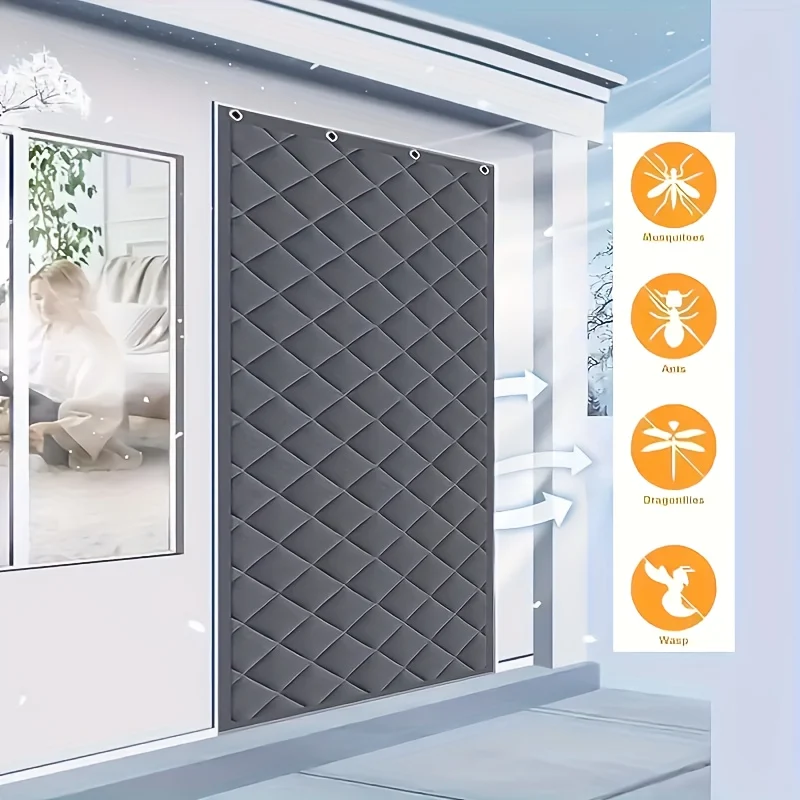 Hook-on Thick Magnetic Door Curtain, Windproof And Insulating Window Suitable For… — image 8