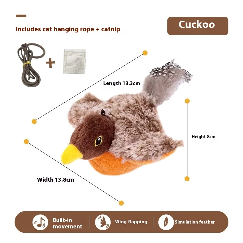 Hot Cat Shaking Bird Simulation Toy Self-hi Relieving Stuffy Electric Sound Sparrow… — image 3