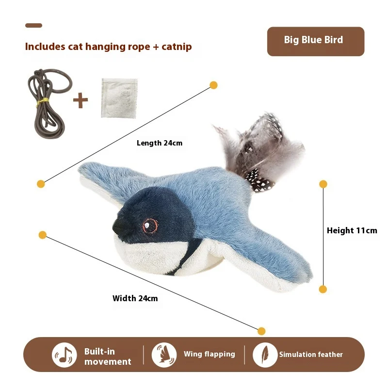 Hot Cat Shaking Bird Simulation Toy Self-hi Relieving Stuffy Electric Sound Sparrow… — image 7