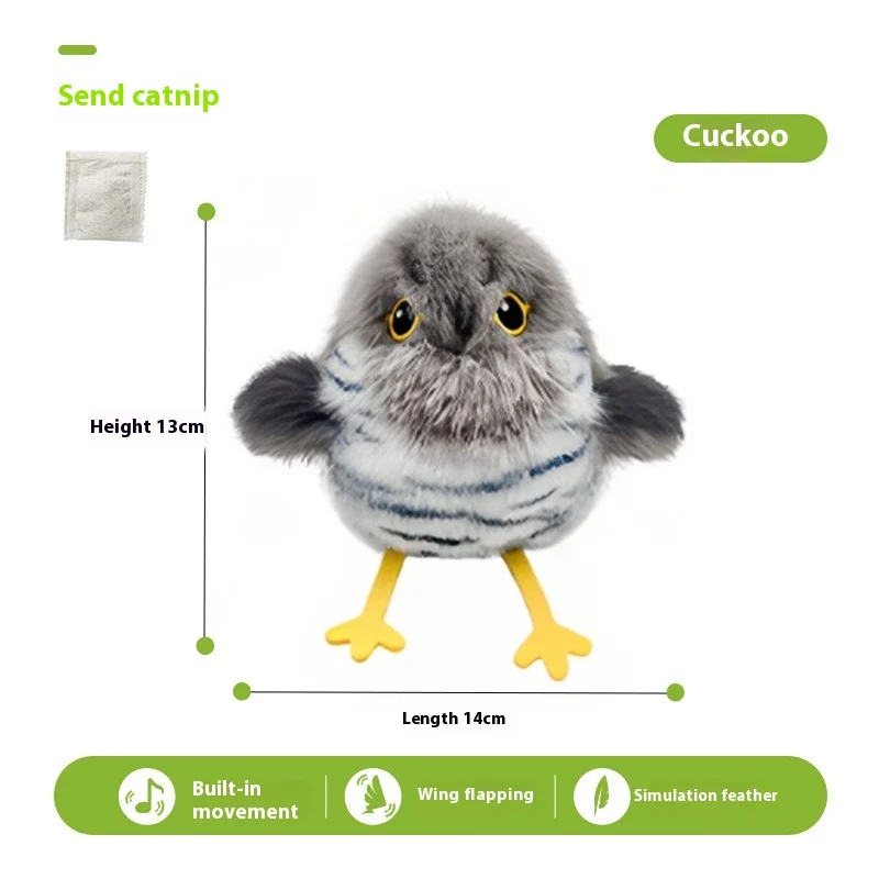Hot Cat Shaking Bird Simulation Toy Self-hi Relieving Stuffy Electric Sound Sparrow… — image 6