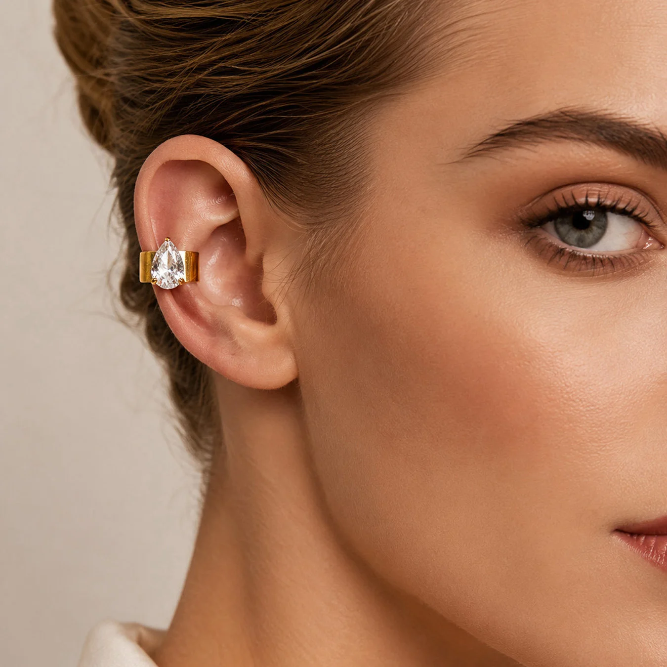 Hot-selling Luxury Zircon-encrusted Clip-on Earrings, Non-fading Stainless Steel… — image 2