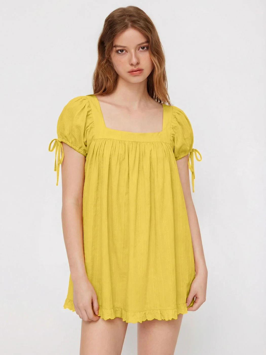 Hot-selling Women's Casual Square Neck Ruffle Tie Short-sleeve Shirt — image 5