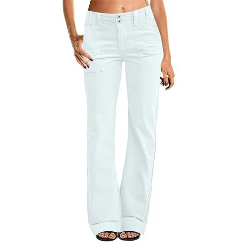 Hot-selling Women's Pocketed Elastic Waist Twill Cotton Pants, High-waisted,… — image 6