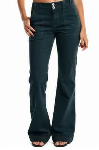 Hot-selling Women's Pocketed Elastic Waist Twill Cotton Pants, High-waisted,… — image 5