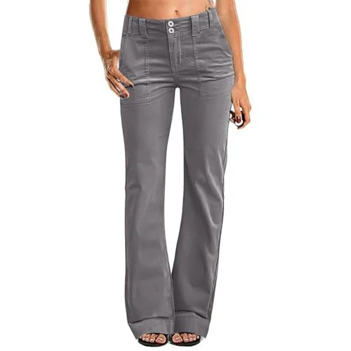Hot-selling Women's Pocketed Elastic Waist Twill Cotton Pants, High-waisted,… — image 7