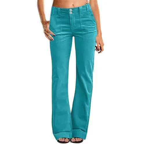 Hot-selling Women's Pocketed Elastic Waist Twill Cotton Pants, High-waisted,… — image 3