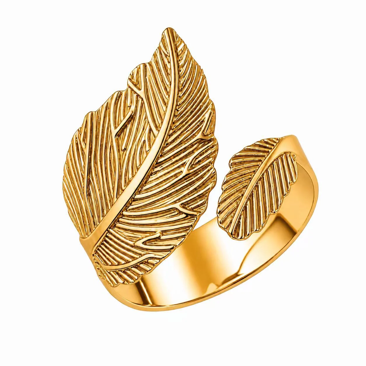 Hotel Table Setting Golden Leaf Metal Napkin Ring — image 3