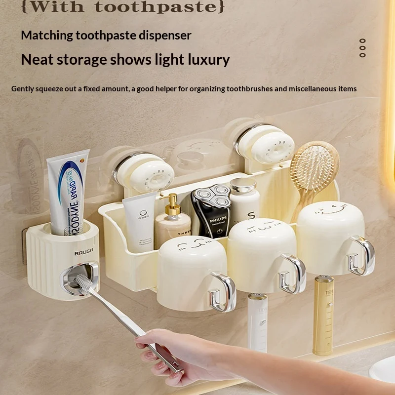 Household Bathroom Toothbrush Holder Shelf — image 5