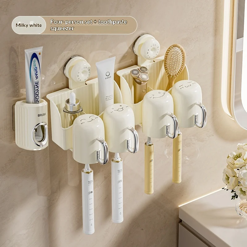 Household Bathroom Toothbrush Holder Shelf — image 2