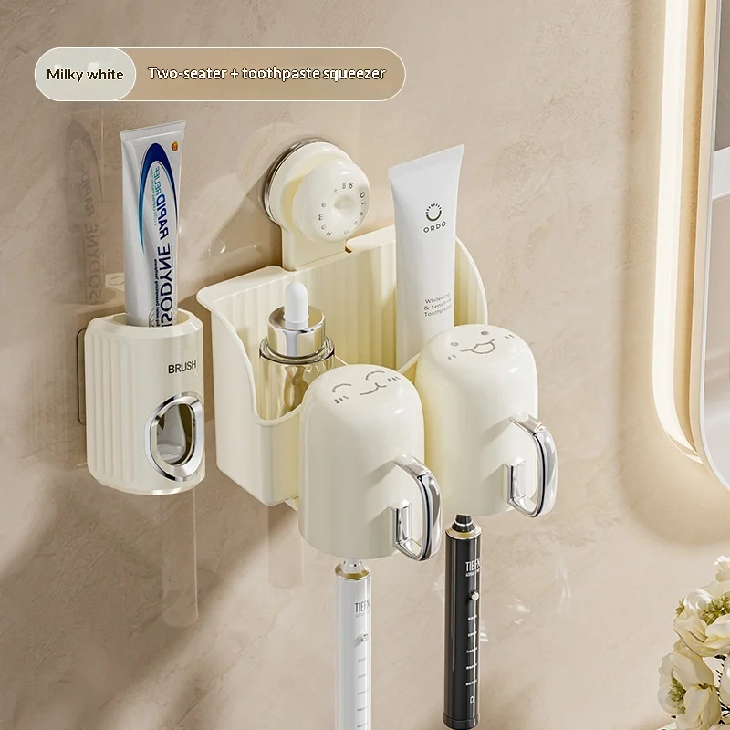 Household Bathroom Toothbrush Holder Shelf — image 3