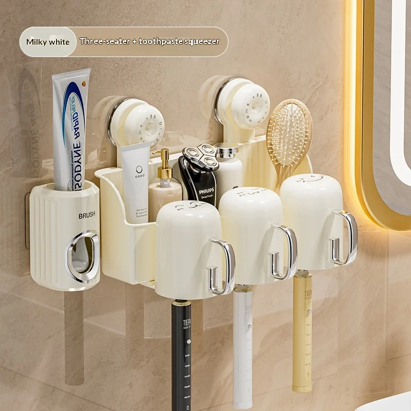 Household Bathroom Toothbrush Holder Shelf — image 8