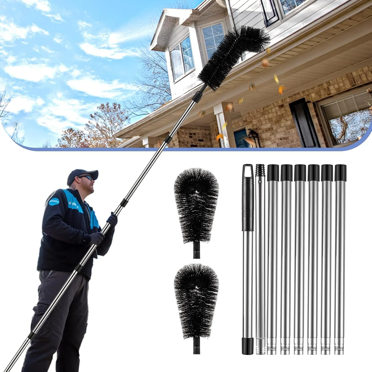 Household Eaves Gutter Cleaning Brush — image 6