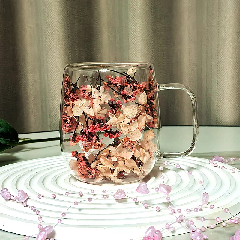 Household Petal-shaped Coffee Cup Made Of High-borosilicate Double-layer Glass — image 4